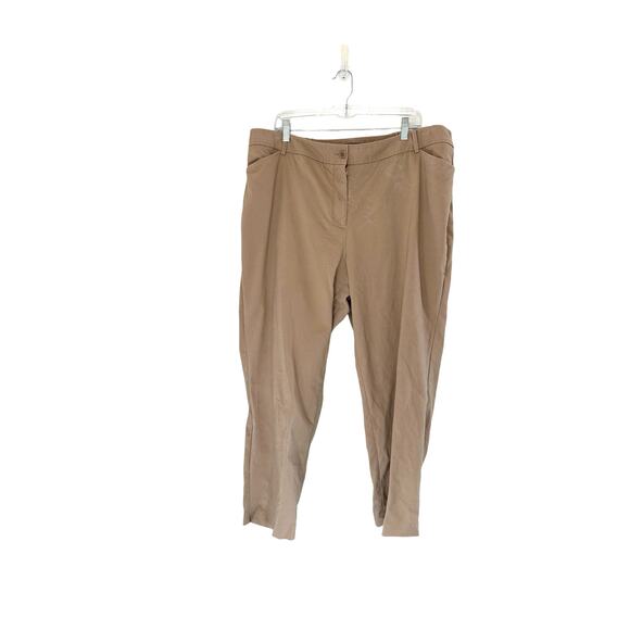 Talbots Tan Khaki Career Office Curvy Hampshire Ankle Dress Pants Size 20W - Picture 1 of 13
